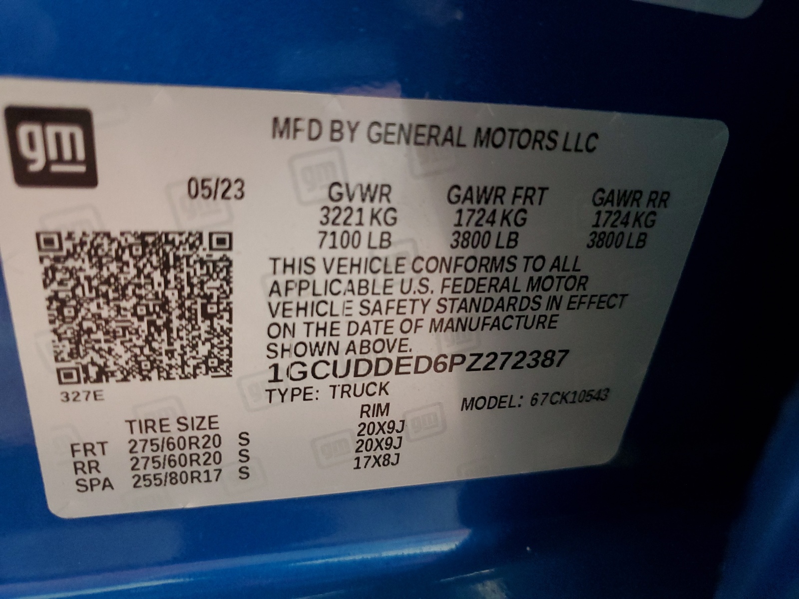 2023 Chevrolet Silverado K1500 Lt vin: 1GCUDDED6PZ272387