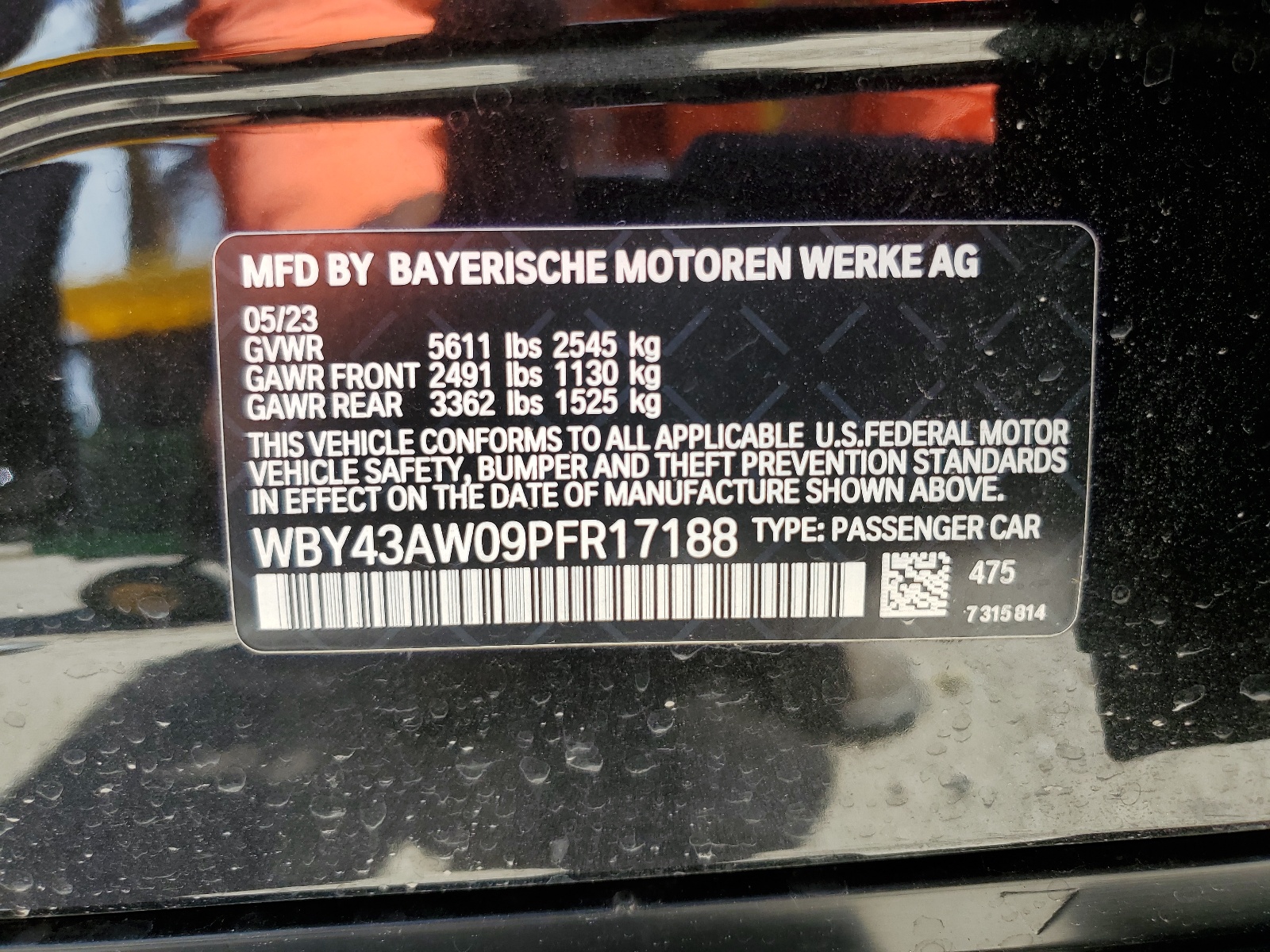 WBY43AW09PFR17188 2023 BMW I4 Edrive 35