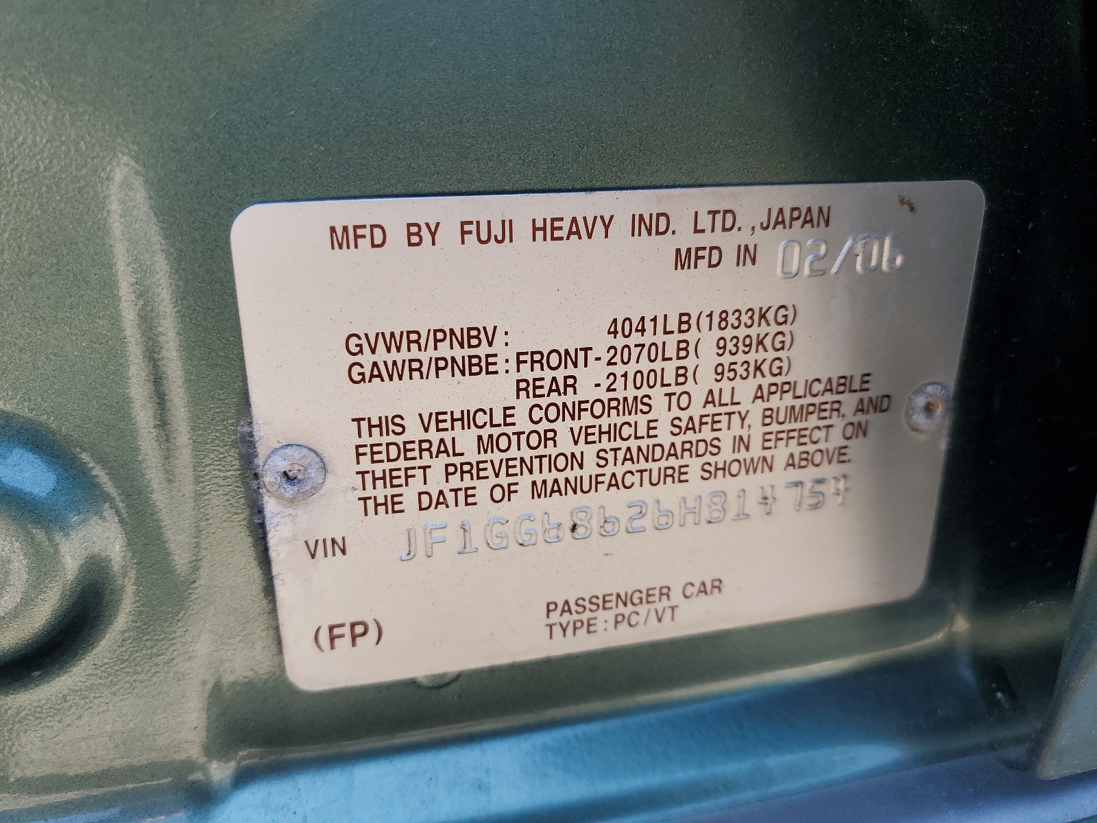 JF1GG68626H814754 2006 Subaru Impreza Outback Sport