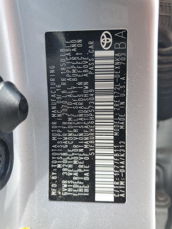 5YFBURHE6HP573049 2017 TOYOTA COROLLA - Image 14