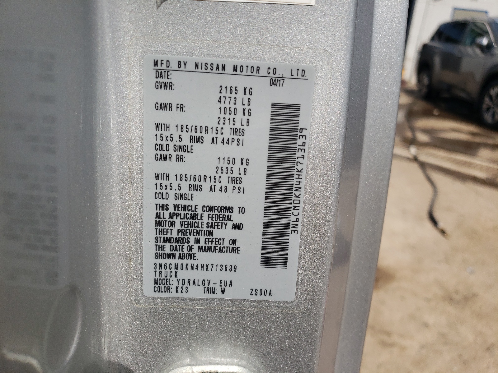 3N6CM0KN4HK713639 2017 Nissan Nv200 2.5S