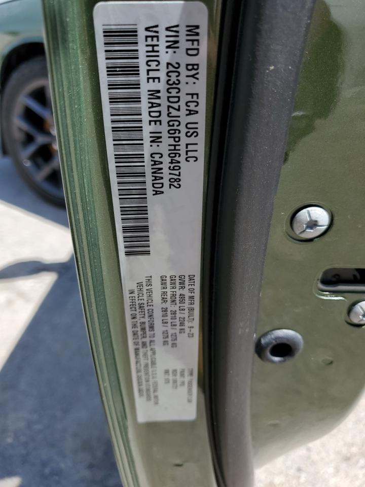 2023 Dodge Challenger Gt VIN: 2C3CDZJG6PH649782 Lot: 58084834