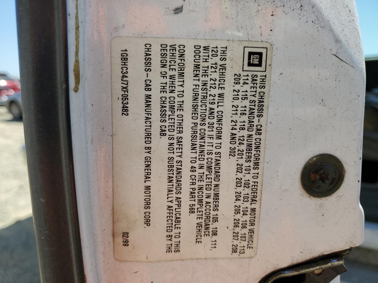 1999 Chevrolet Gmt-400 C3500 VIN: 1GBHC34J7XF053482 Lot: 58257874