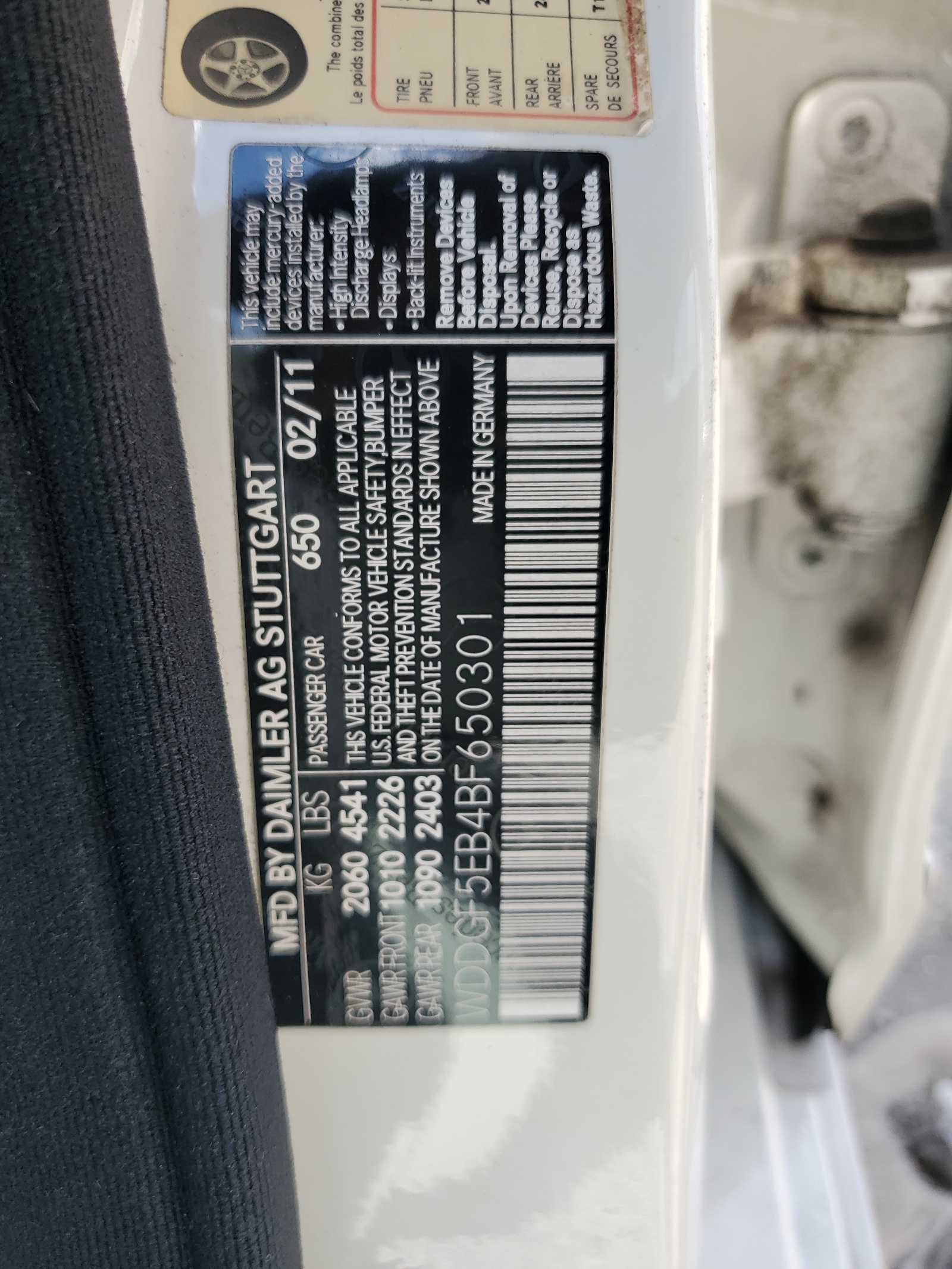 WDDGF5EB4BF650301 2011 Mercedes-Benz C 300