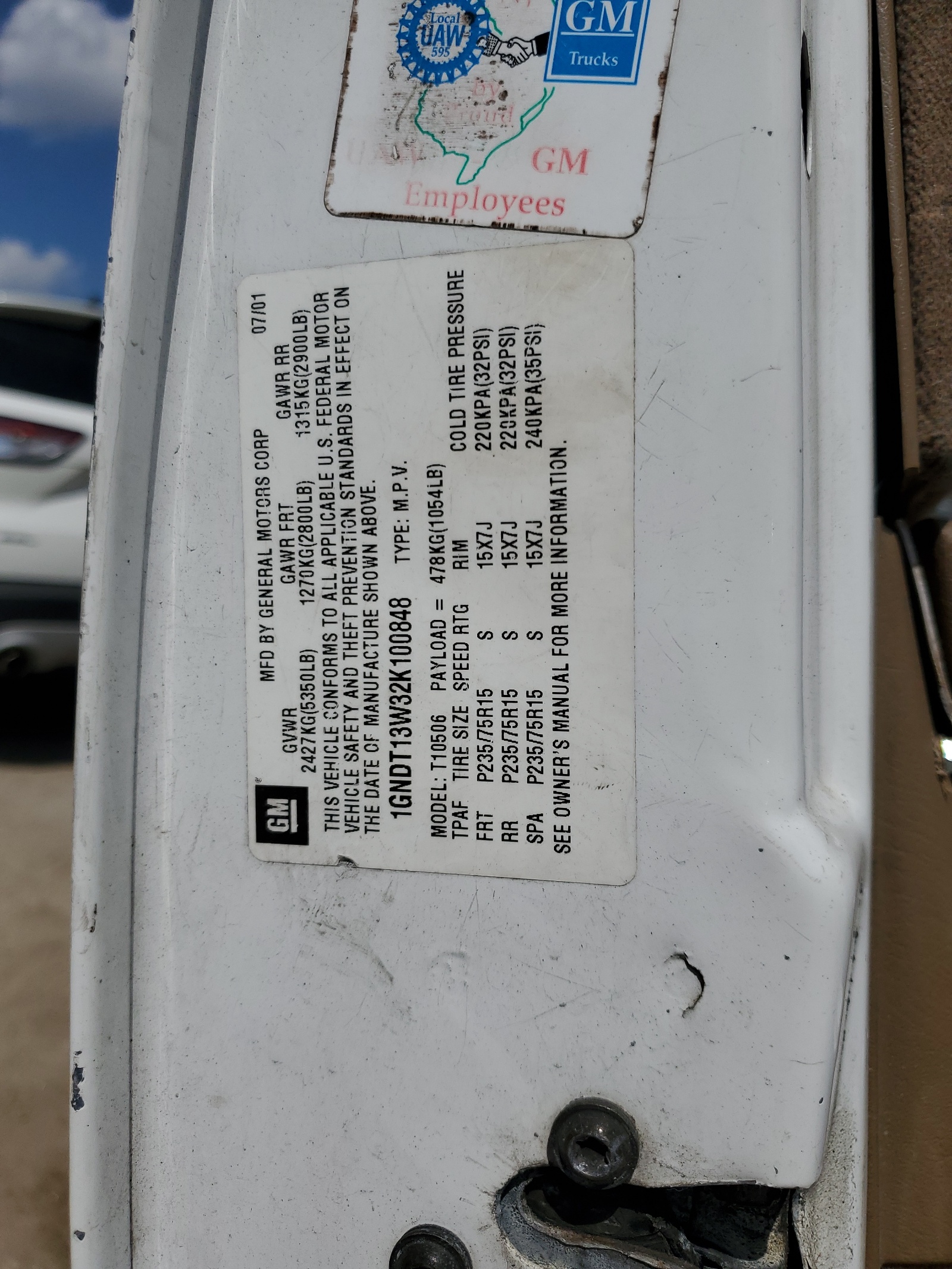 1GNDT13W32K100848 2002 Chevrolet Blazer