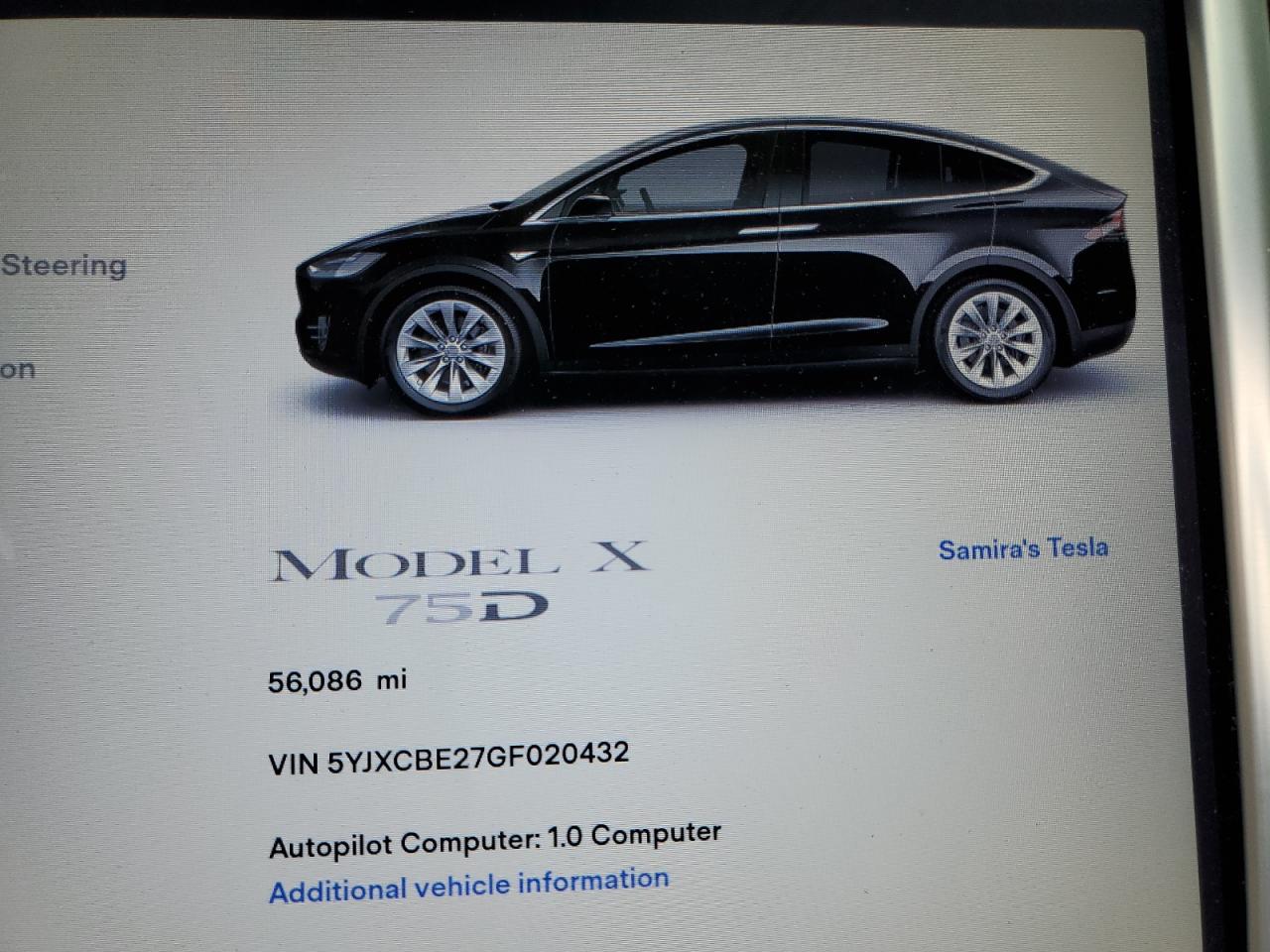 5YJXCBE27GF020432 2016 Tesla Model X