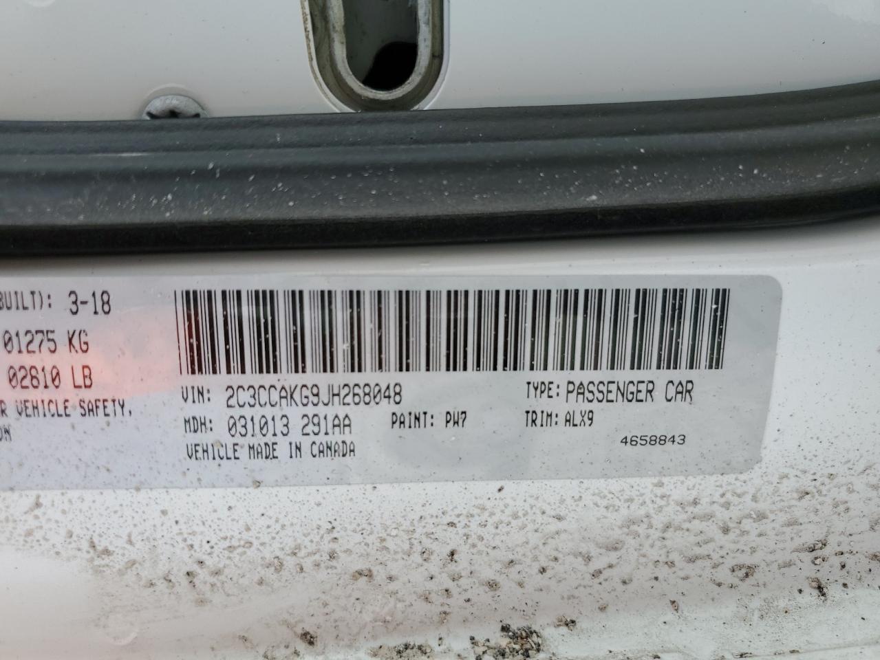 2018 Chrysler 300 Limited VIN: 2C3CCAKG9JH268048 Lot: 58081084