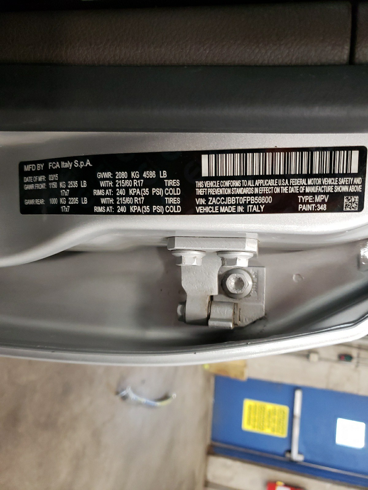 ZACCJBBT0FPB56600 2015 Jeep Renegade Latitude