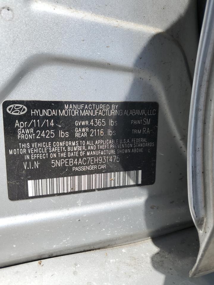 2014 Hyundai Sonata Gls VIN: 5NPEB4AC7EH931475 Lot: 58345764