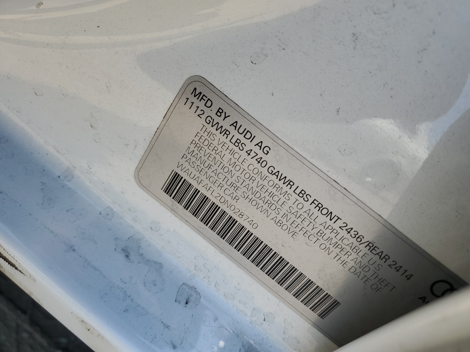 WAUAFAFL2DN028740 2013 Audi A4 Premium