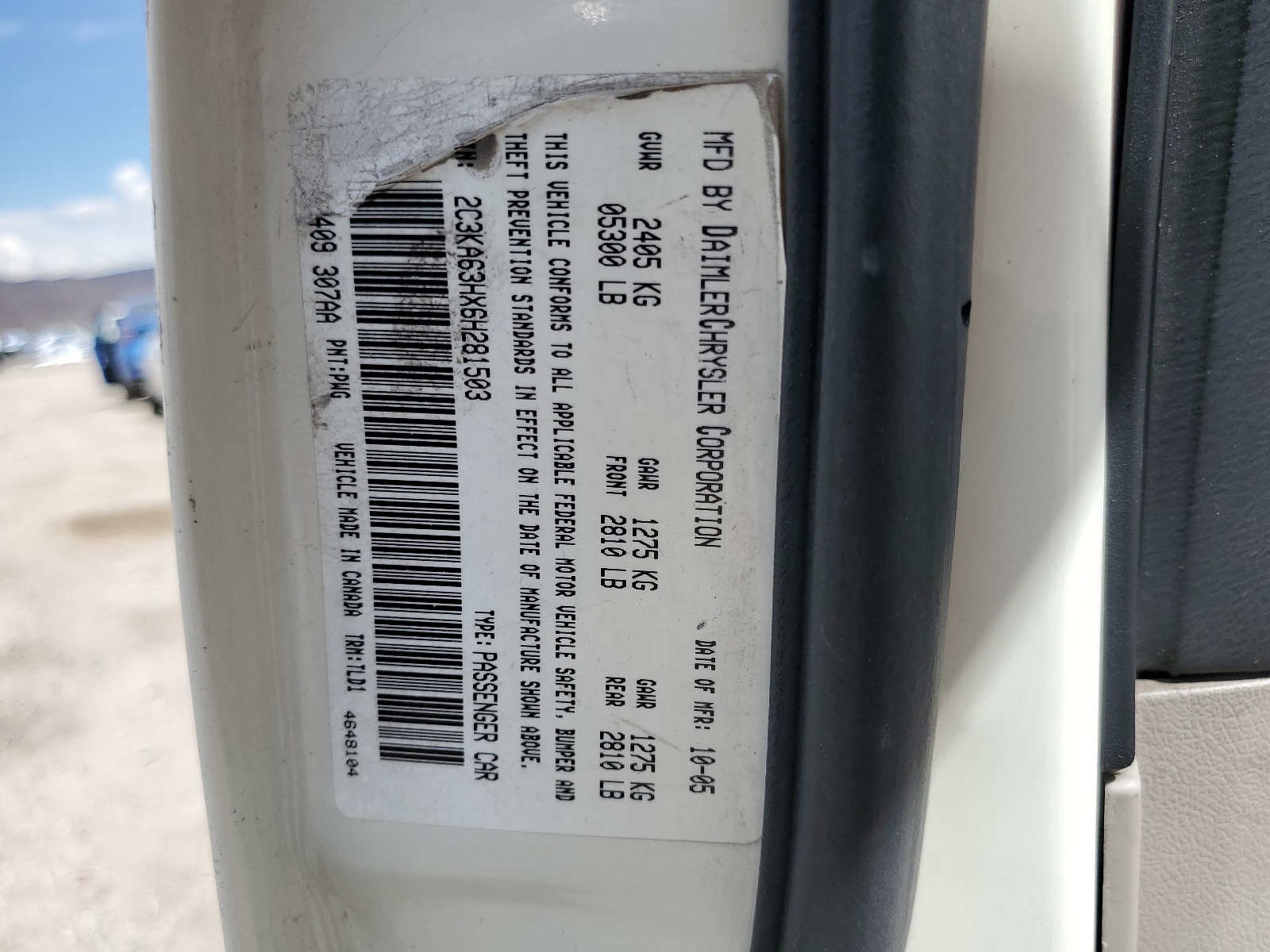 2C3KA63HX6H281503 2006 Chrysler 300C