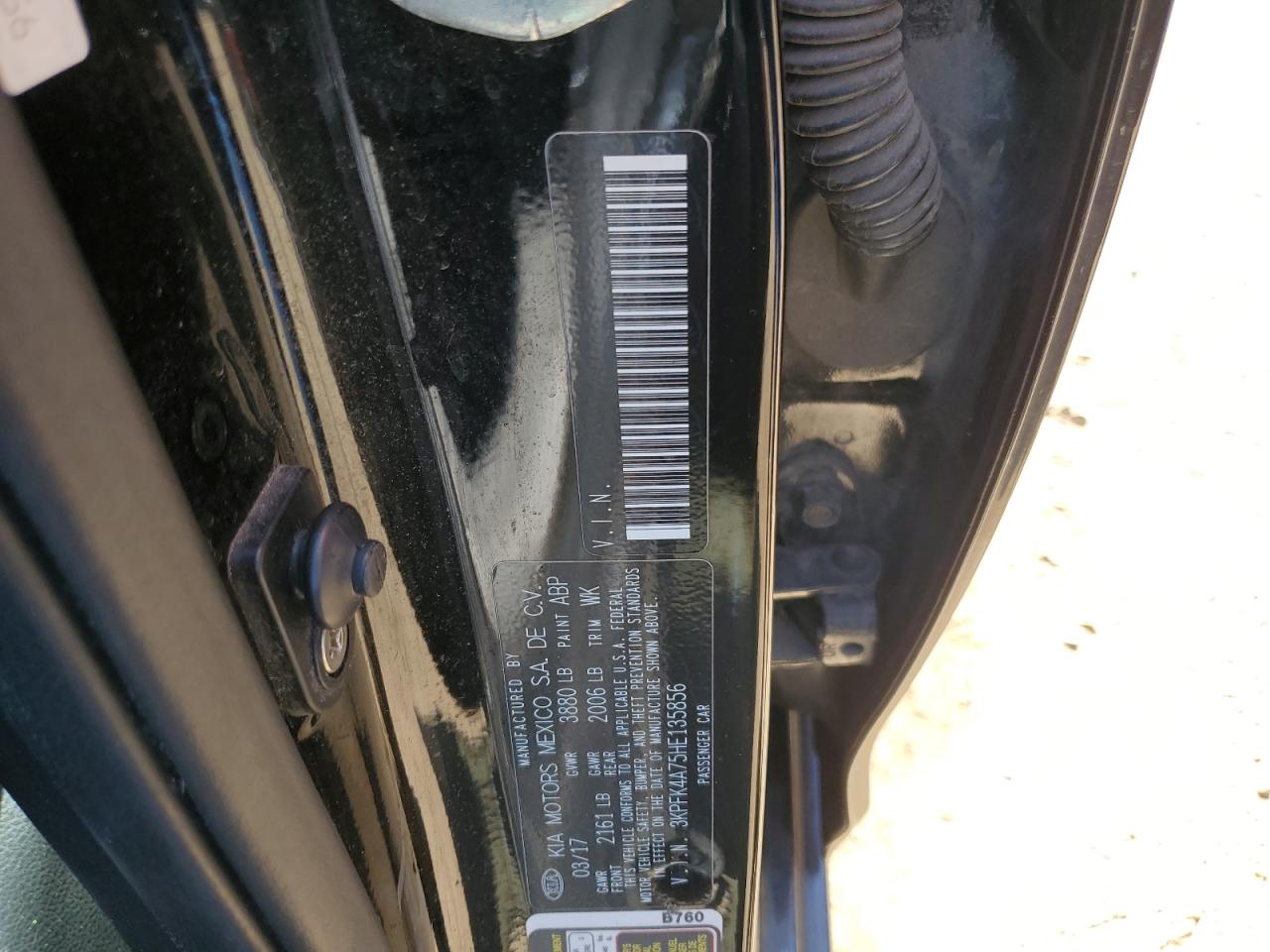 2017 Kia Forte Lx VIN: 3KPFK4A75HE135856 Lot: 58958804