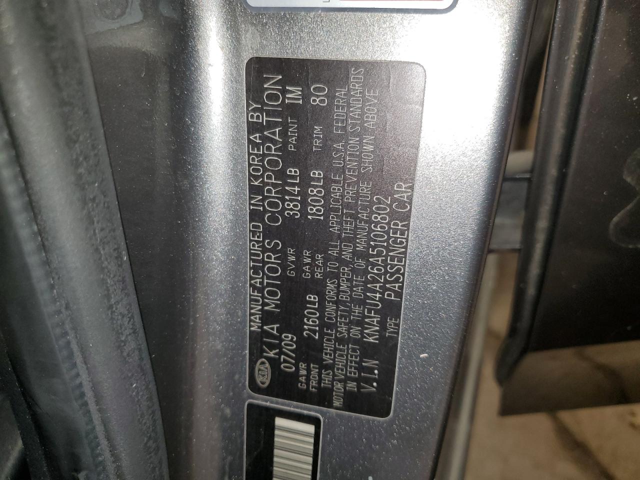 2010 Kia Forte Ex VIN: KNAFU4A26A5106802 Lot: 60561484