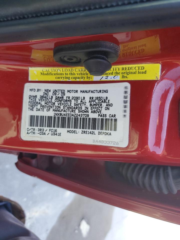 1NXBU4EE0AZ243709 2010 Toyota Corolla Base