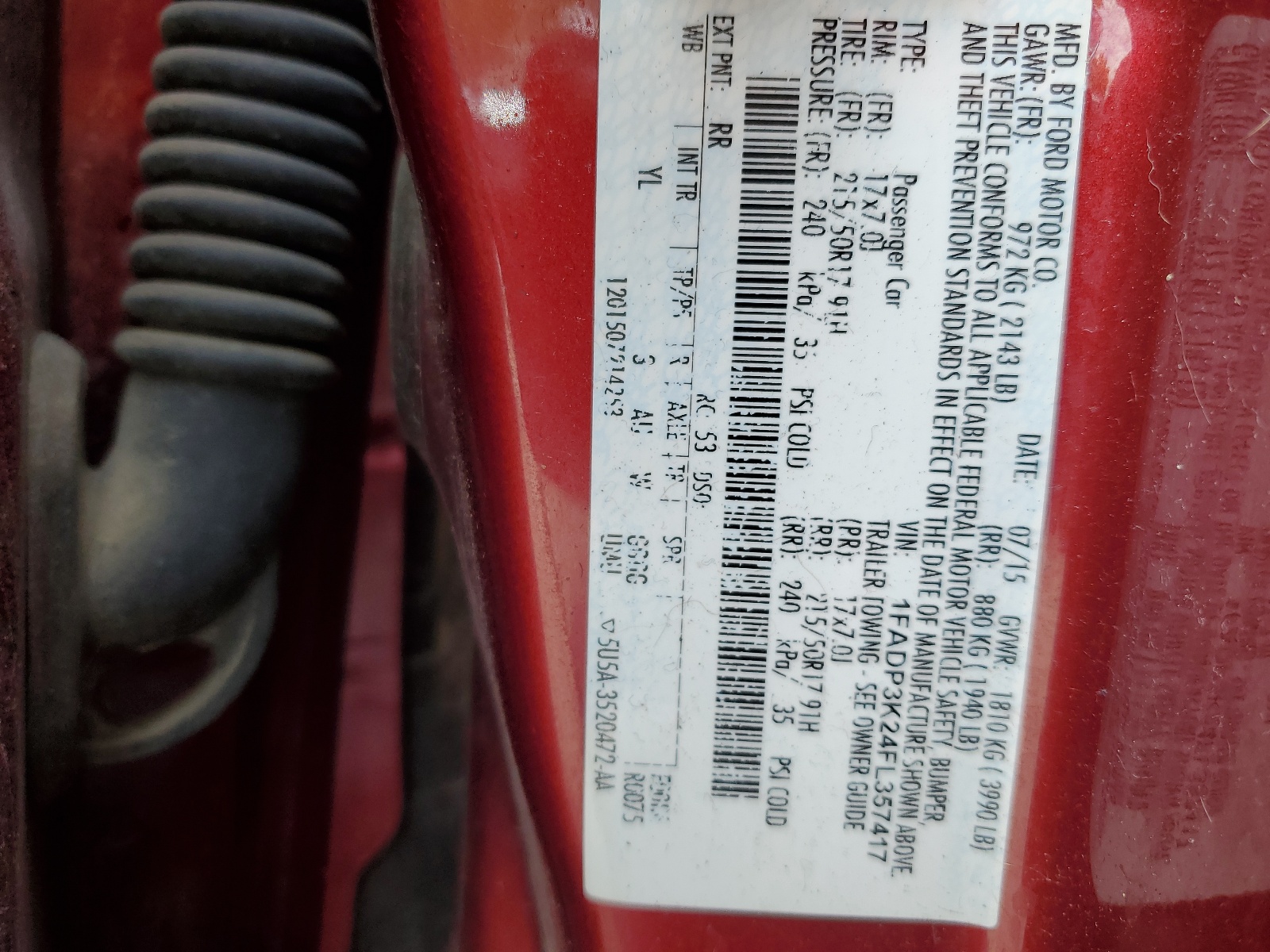 1FADP3K24FL357417 2015 Ford Focus Se