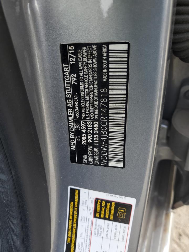 2016 Mercedes-Benz C 300 VIN: WDDWF4JB0GR147818 Lot: 59263384