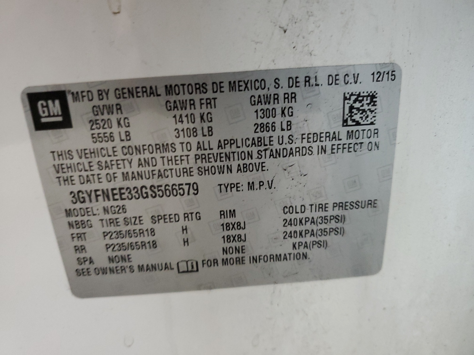 3GYFNEE33GS566579 2016 Cadillac Srx Luxury Collection