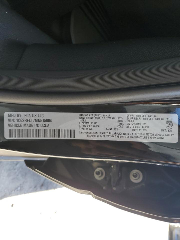 2021 Ram 1500 Rebel VIN: 1C6SRFLT7MN515004 Lot: 59467244