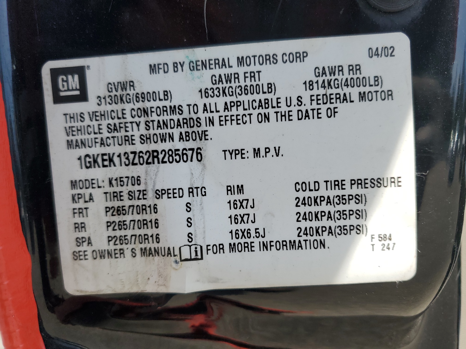 1GKEK13Z62R285676 2002 GMC Yukon