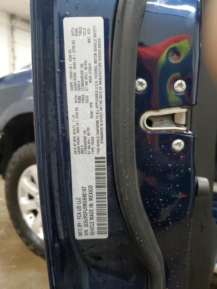 2021 Ram 2500 Laramie VIN: 3C6UR5FL5MG698197 Lot: 58649474