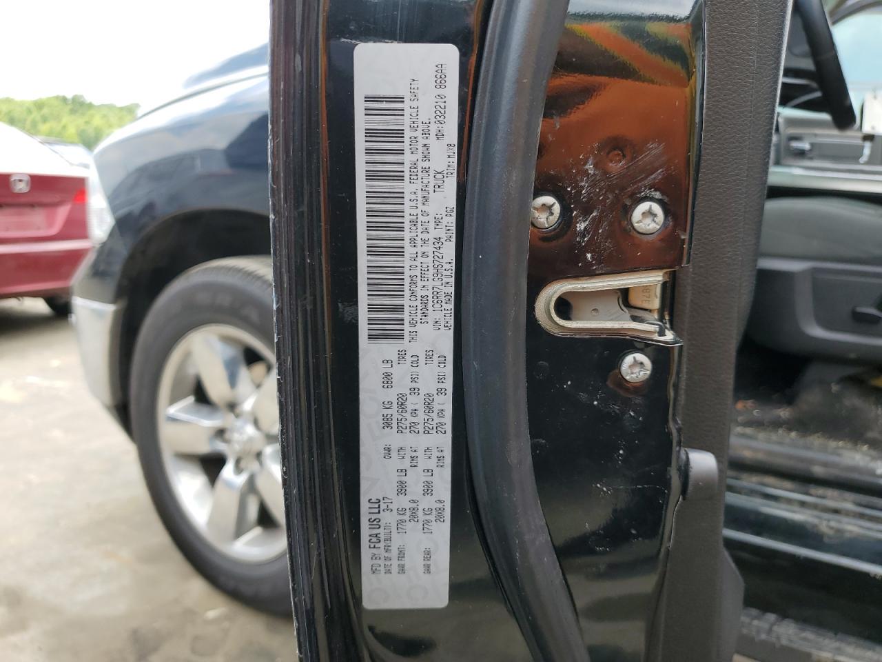 2017 Ram 1500 Slt VIN: 1C6RR7LG9HS727434 Lot: 59121644