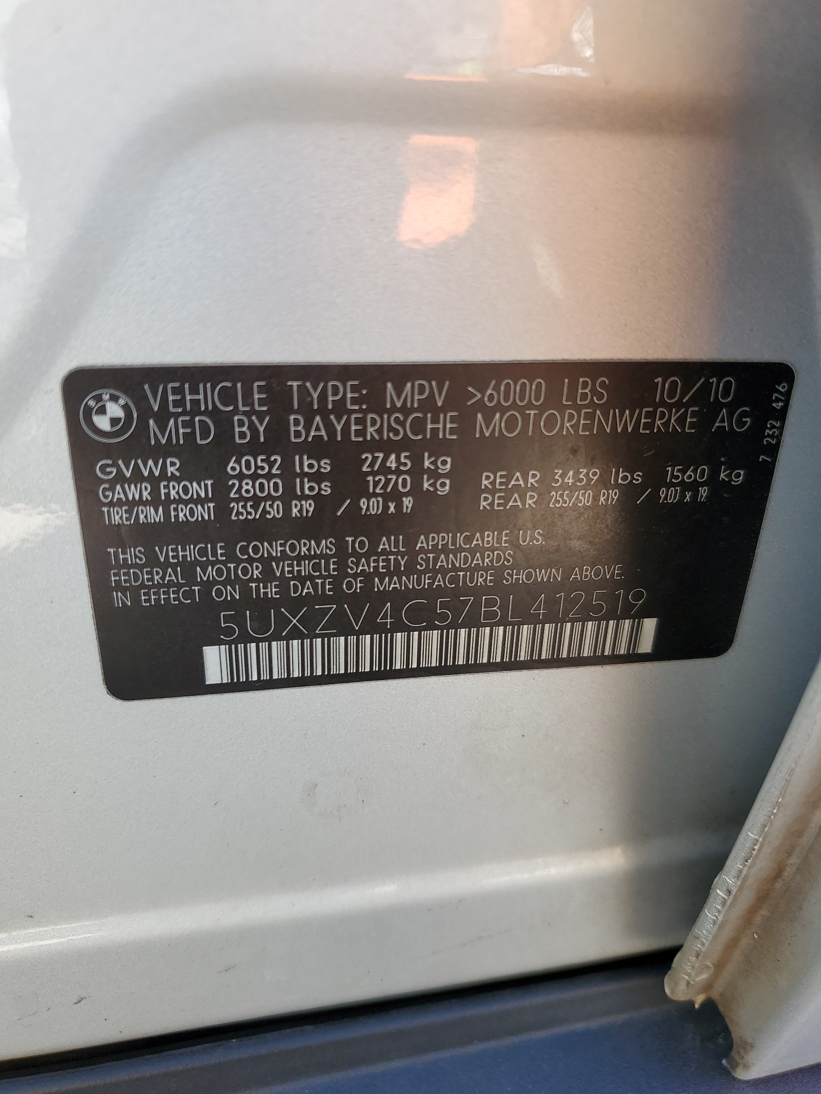 5UXZV4C57BL412519 2011 BMW X5 xDrive35I