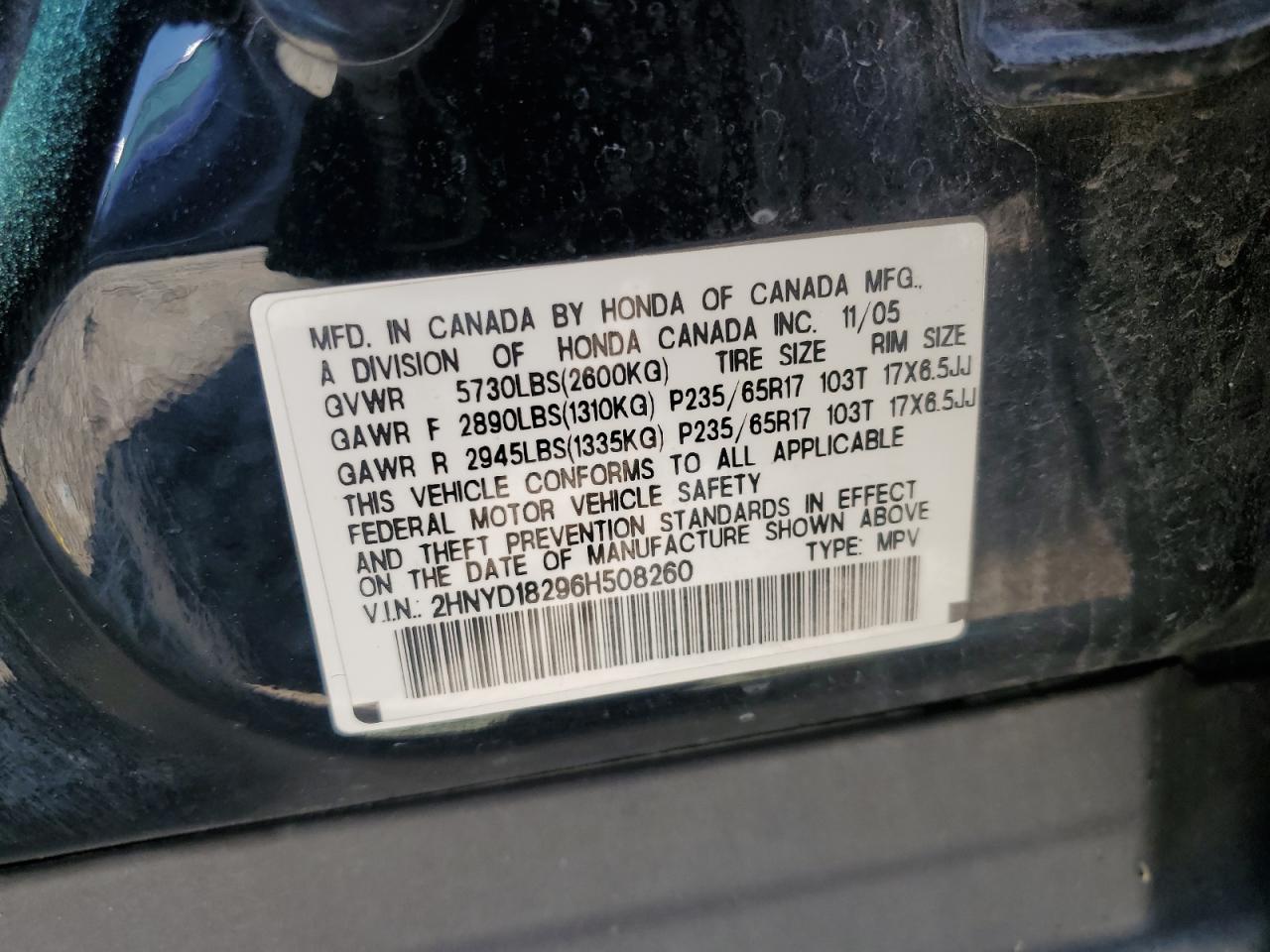 2HNYD18296H508260 2006 Acura Mdx