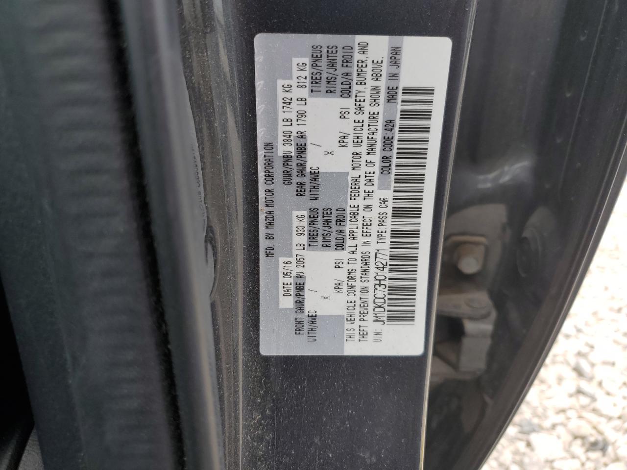 2017 Mazda Cx-3 Touring VIN: JM1DKDC73H0142771 Lot: 59423184