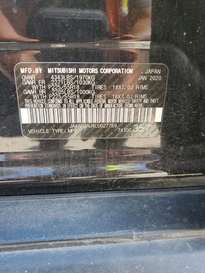 2020 Mitsubishi Outlander Sport Es VIN: JA4AP3AU4LU027759 Lot: 59699204