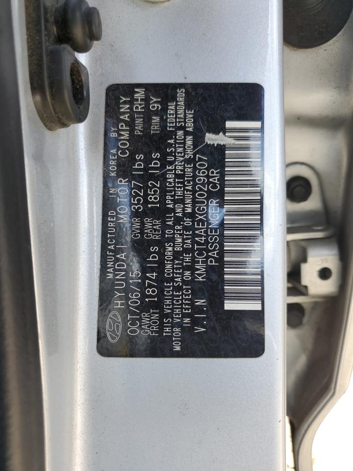 2016 Hyundai Accent Se VIN: KMHCT4AEXGU029607 Lot: 60033074