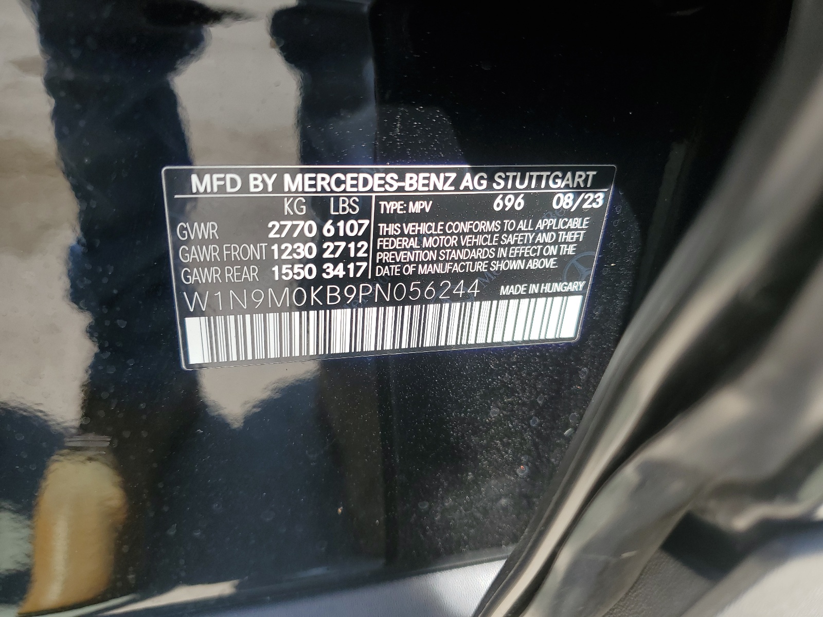 W1N9M0KB9PN056244 2023 Mercedes-Benz Eqb 300 4Matic