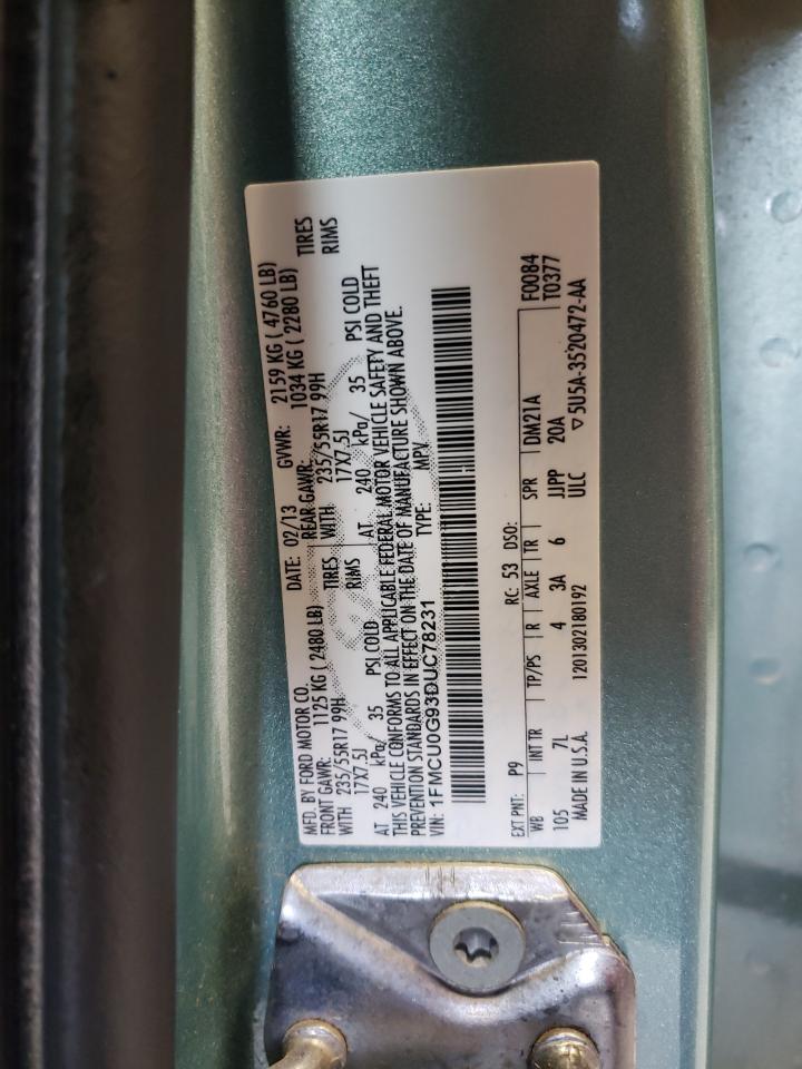 2013 Ford Escape Se VIN: 1FMCU0G93DUC78231 Lot: 60631974