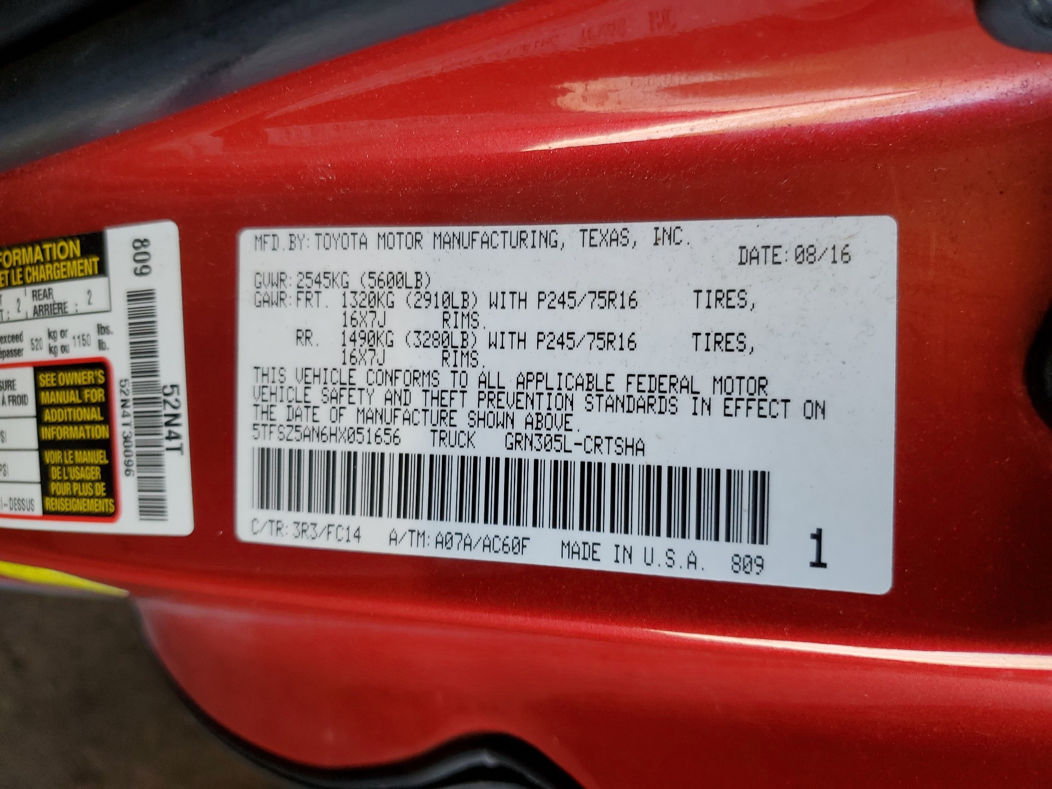 5TFSZ5AN6HX051656 2017 Toyota Tacoma Access Cab