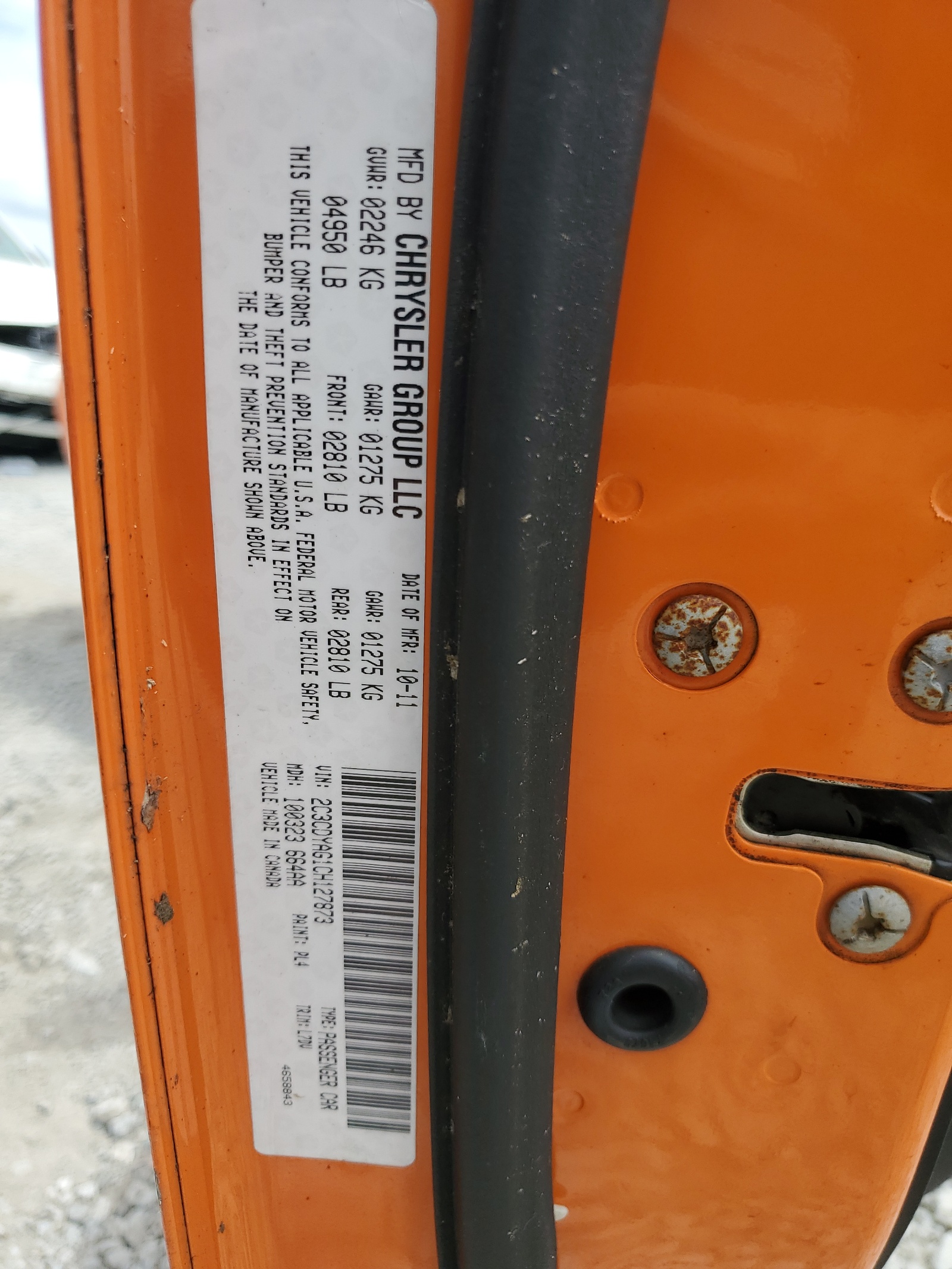 2C3CDYAG1CH127873 2012 Dodge Challenger Sxt