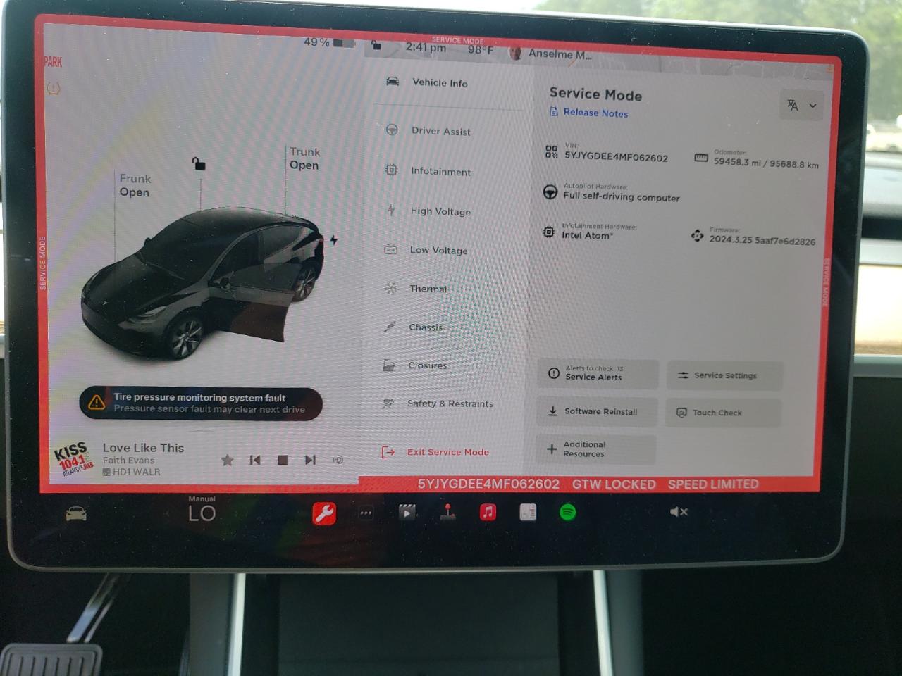 2021 Tesla Model Y VIN: 5YJYGDEE4MF062602 Lot: 57289874