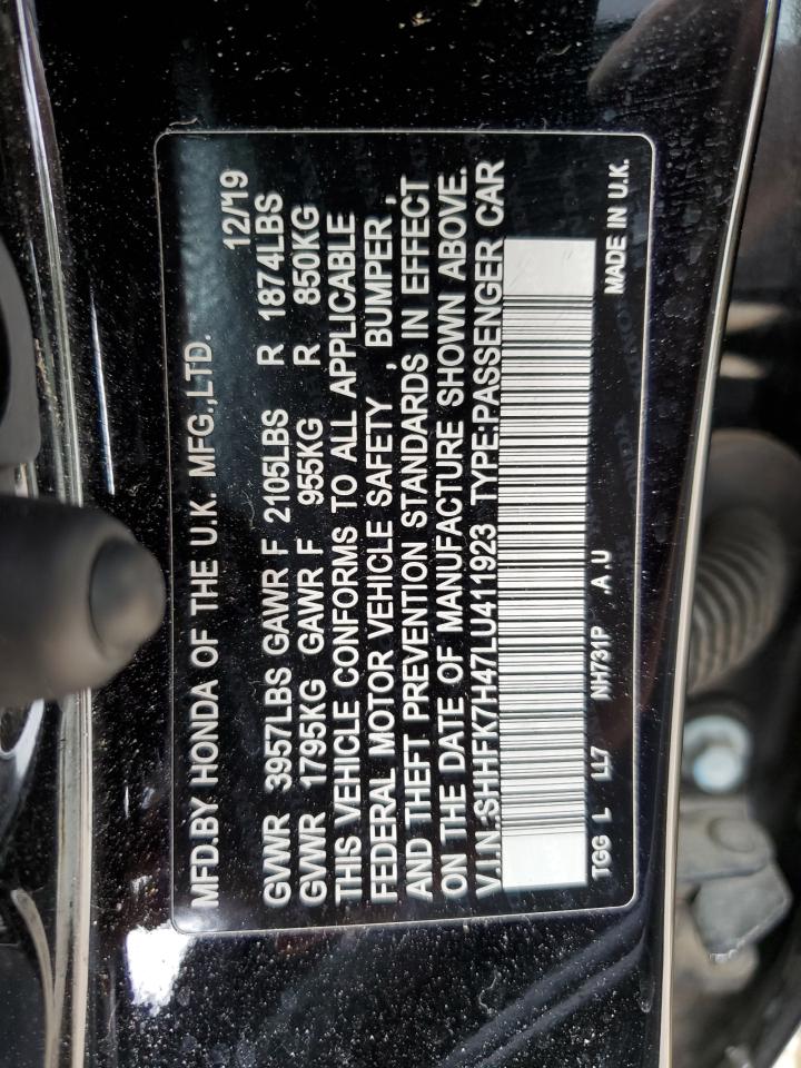 SHHFK7H47LU411923 2020 Honda Civic Sport