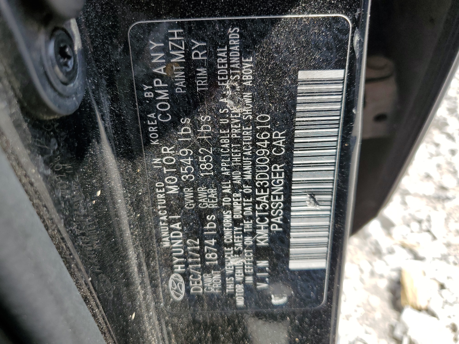 KMHCT5AE3DU094610 2013 Hyundai Accent Gls