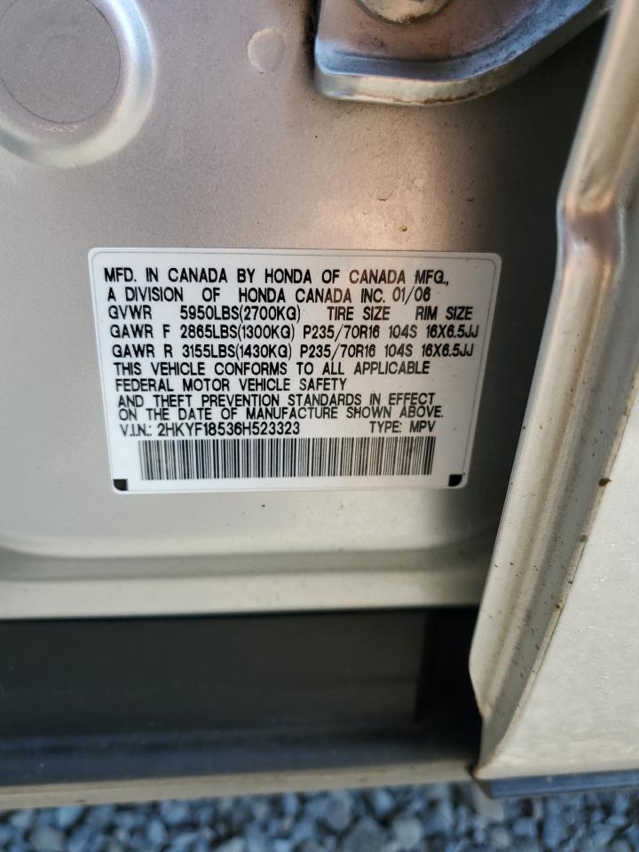 2006 Honda Pilot Ex VIN: 2HKYF18536H523323 Lot: 58223054