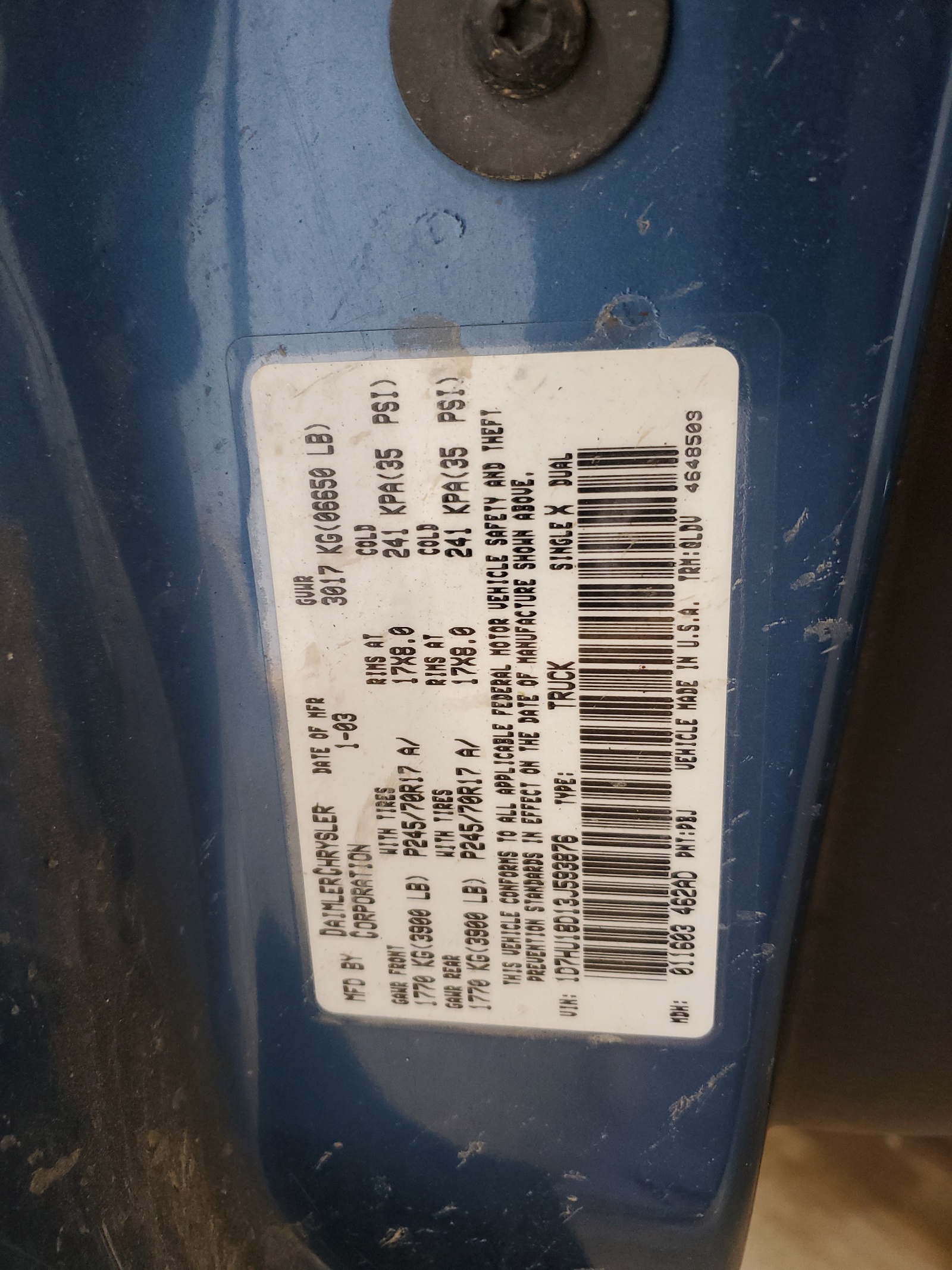 1D7HU18D13J593876 2003 Dodge Ram 1500 St