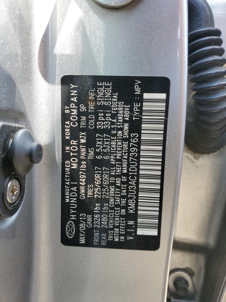 2013 Hyundai Tucson Gls VIN: KM8JU3AC1DU739763 Lot: 57890454