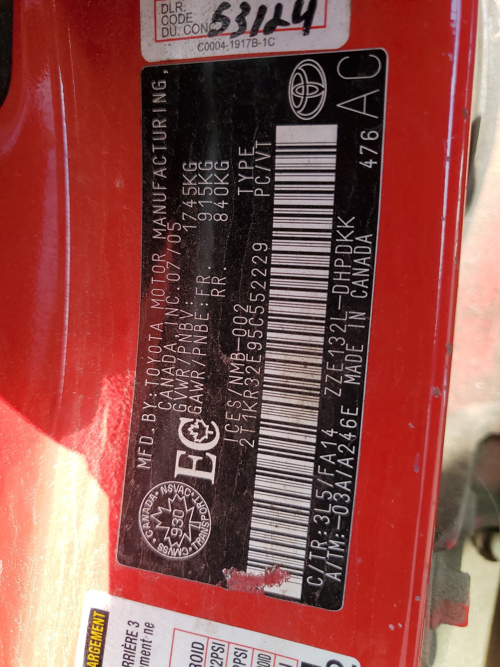 2T1KR32E95C552229 2005 Toyota Corolla Matrix Xr