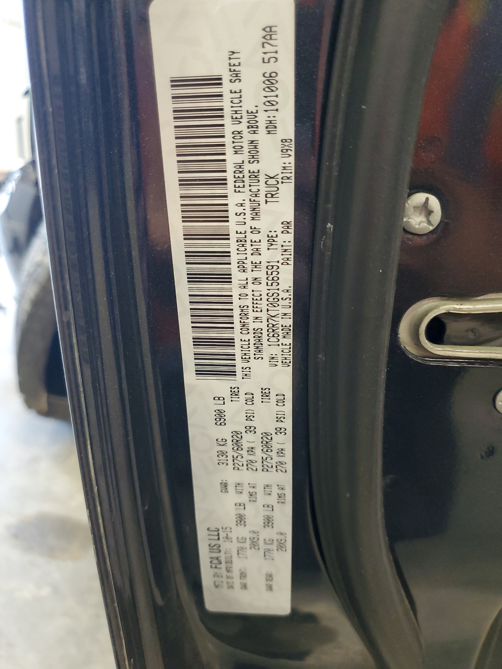 1C6RR7KT0GS156591 2016 Ram 1500 St