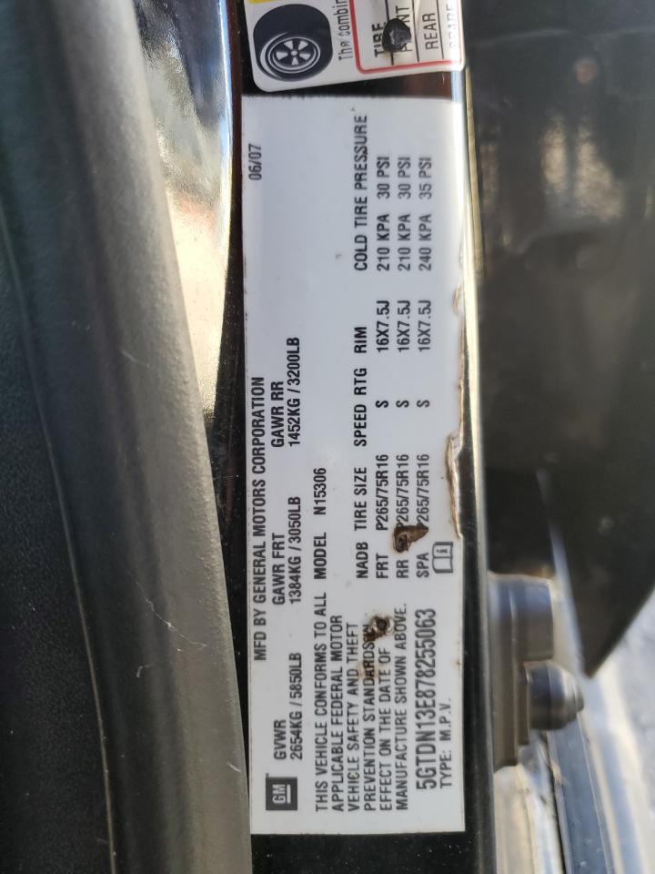 2007 Hummer H3 VIN: 5GTDN13E878255063 Lot: 60531834