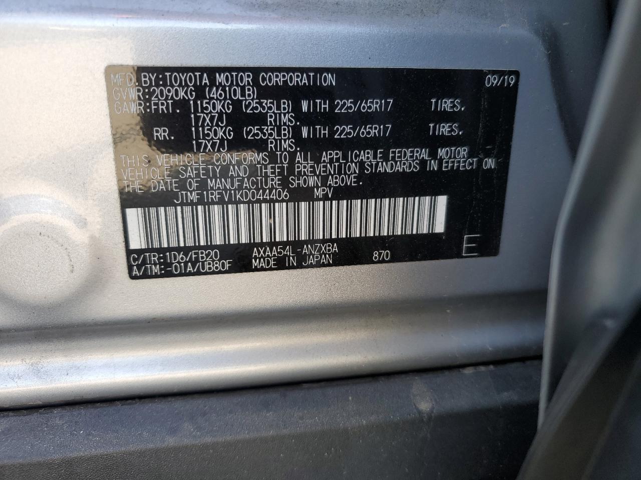 JTMF1RFV1KD044406 2019 TOYOTA RAV 4 - Image 15