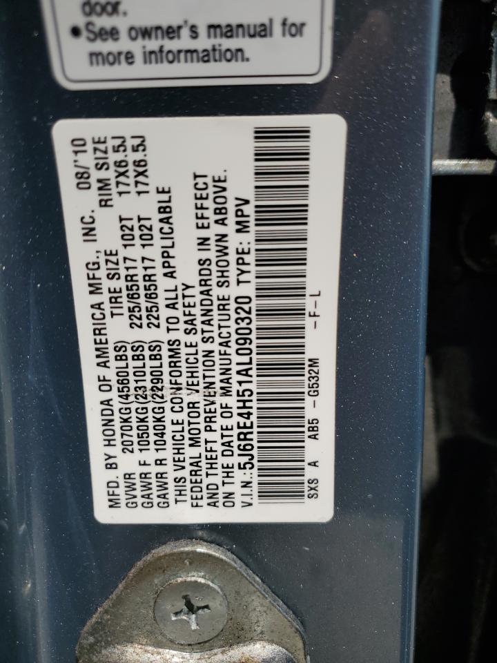 2010 Honda Cr-V Ex VIN: 5J6RE4H51AL090320 Lot: 59647144