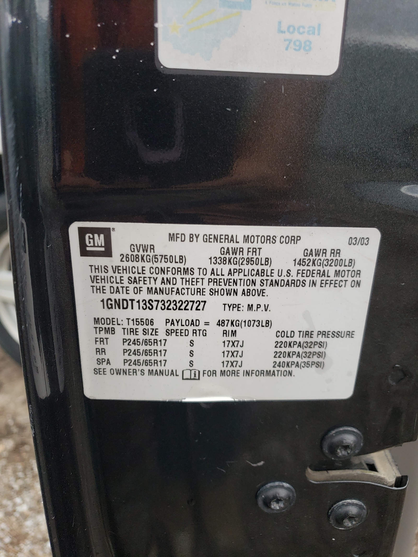 1GNDT13S732322727 2003 Chevrolet Trailblazer