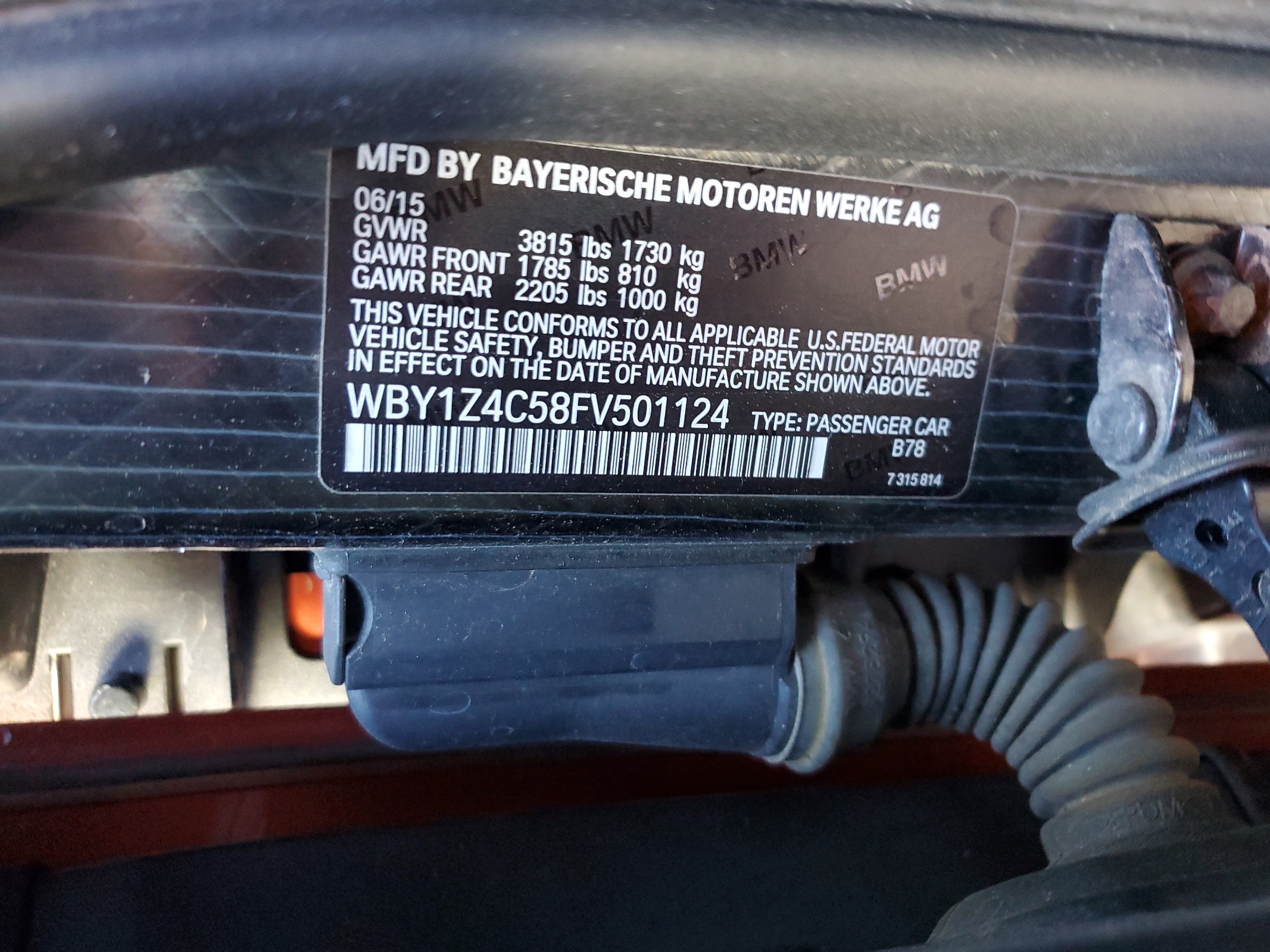 WBY1Z4C58FV501124 2015 BMW I3 Rex
