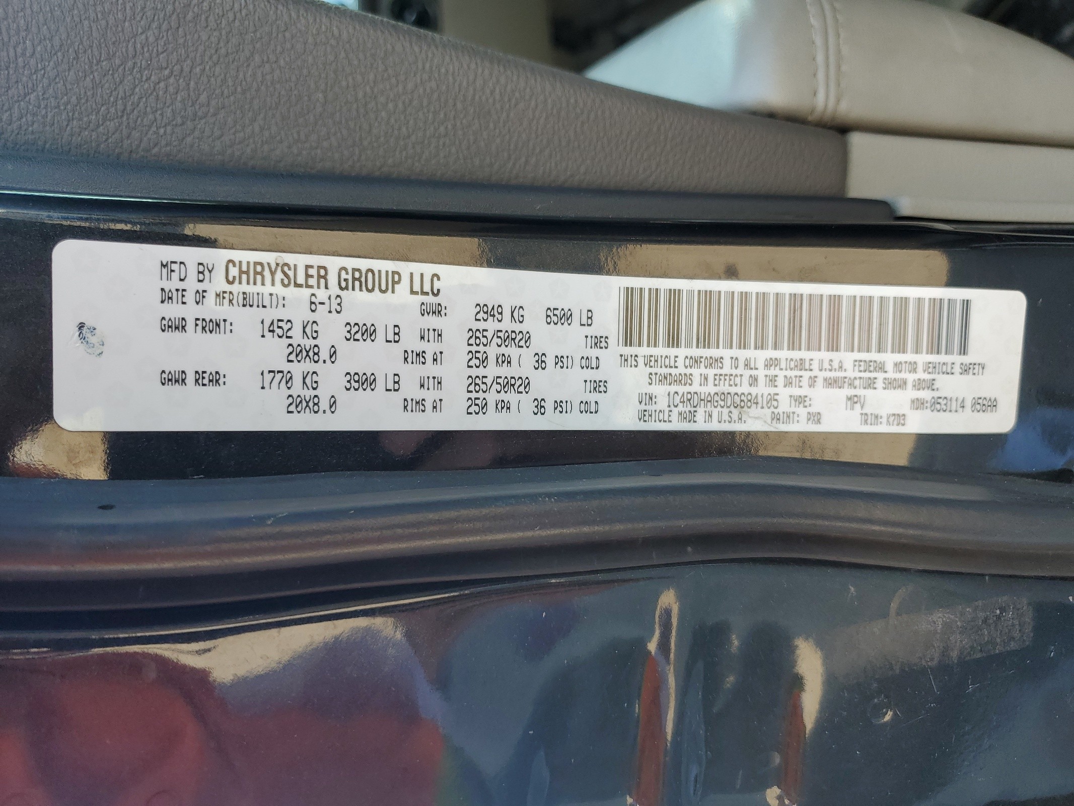 1C4RDHAG9DC684105 2013 Dodge Durango Sxt