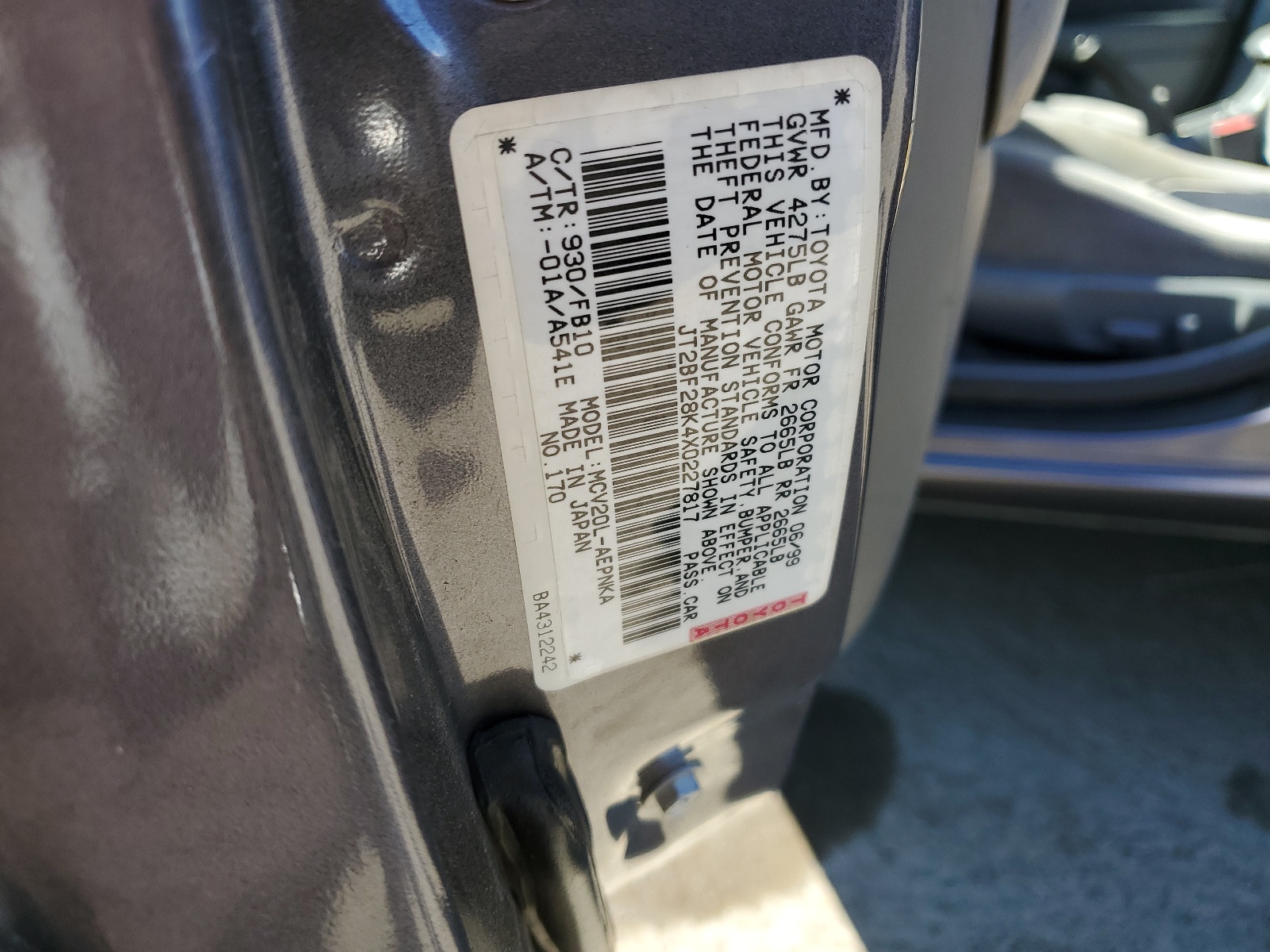 JT2BF28K4X0227817 1999 Toyota Camry Le