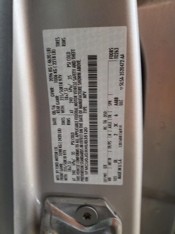 2017 Ford Escape Titanium VIN: 1FMCU0JDXHUB35120 Lot: 61222034